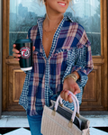 Patchwork Plaid Blouse