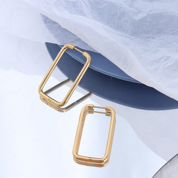 Minimalistic Style Square Hoops