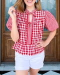 Perfect Check Puff Sleeve Blouse