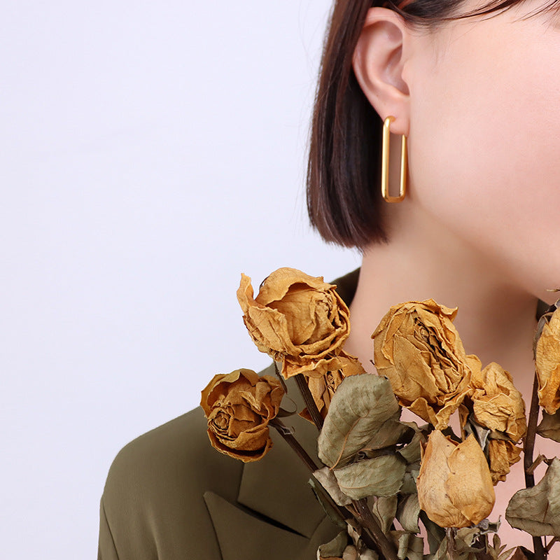 Minimalistic Style Square Hoops