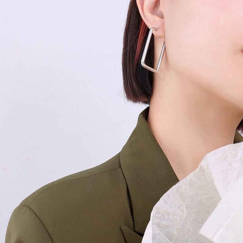 Minimalistic Style Square Hoops